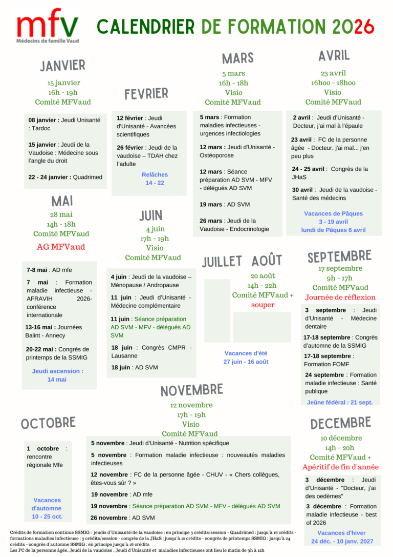 Agenda formations 2026 en ligne